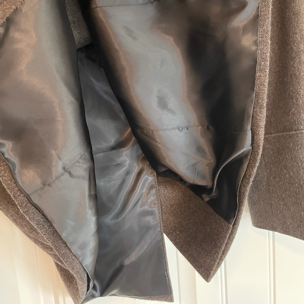 AKRIS PUNTO Wool Angora blend Brown Double Breasted Coat size 4 - Picture 7 of 15